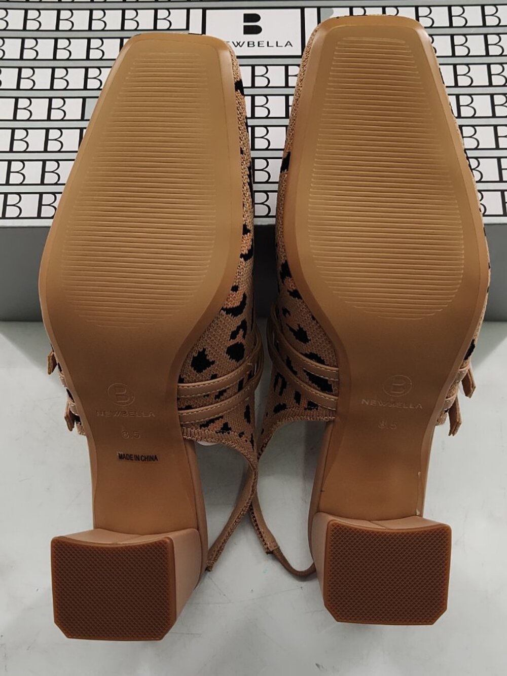 Women's Nubella Chunky Low Heel Slingback Square Toe Size 8.5 P#674@CMK - Picture 4 of 8